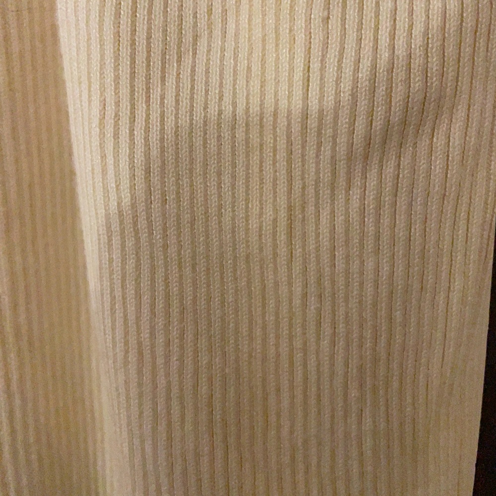 PrettyLittleThing Ivory Ribbed Trousers - Picture 2 of 3